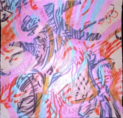 PARTY-ink-oil-pastel-on-paper-2000-10-x10